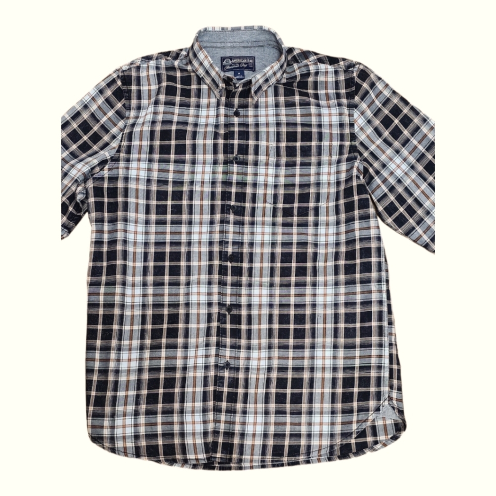 AMERICAN RAG Men's Long Sleeve Distressed Plaid Shirt M - Picture 9 of 9